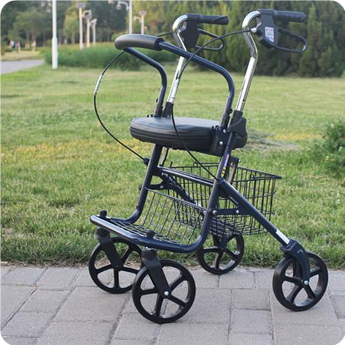 老年折叠购物代步车老人便携手推车四轮可推可坐助行车买菜推车