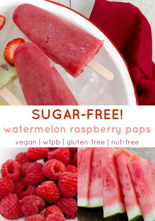 sugar-free popsicles: watermelon raspberry pops
