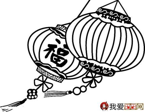 关于春节灯笼的简笔画