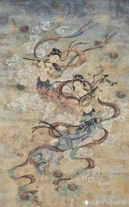 绝美敦煌壁画:大丈夫相的观世音,怀抱琵琶的飞天女,惊艳了世人