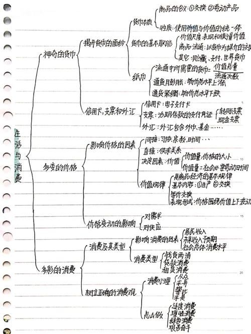 高中政治必修一经济生活思维导图 课本笔记_思维导图