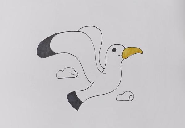 简单的海鸥怎么画