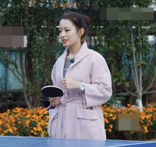幸福三重奏吉娜爱丽丝朗朗老婆同款紫色毛呢外套毛呢外套