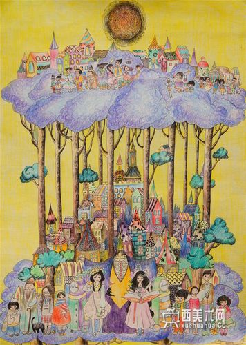 小学生获奖科幻画天空之城赏析