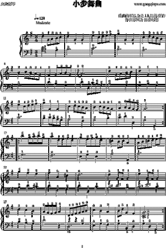 小步舞曲g大调巴赫全程指法钢琴谱钢琴曲巴赫