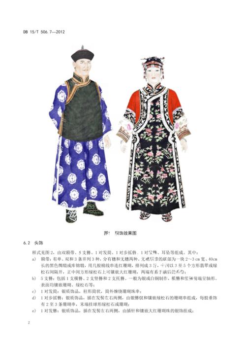db15∕t 506.7-2012 蒙古族服饰 第7部分: 科尔沁服饰(内蒙古自治区).