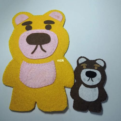 手偶/熊妈妈&小熊_不织布_手机_不织布手偶_兴趣爱好_手工