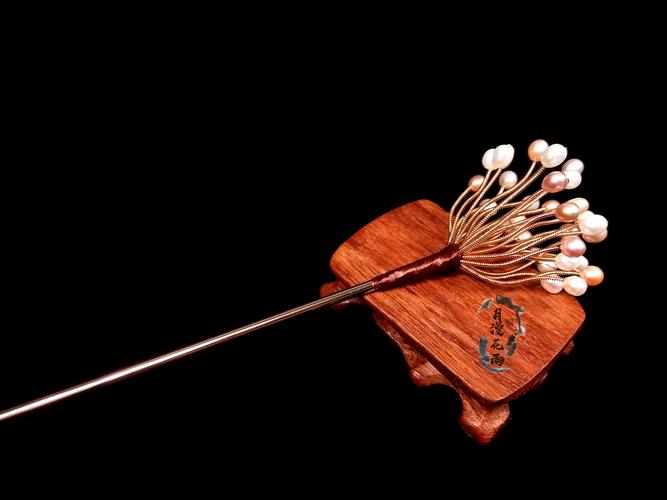 发簪珍珠月漫花雨淡水颤簪颤珠明制汉服发饰发饰