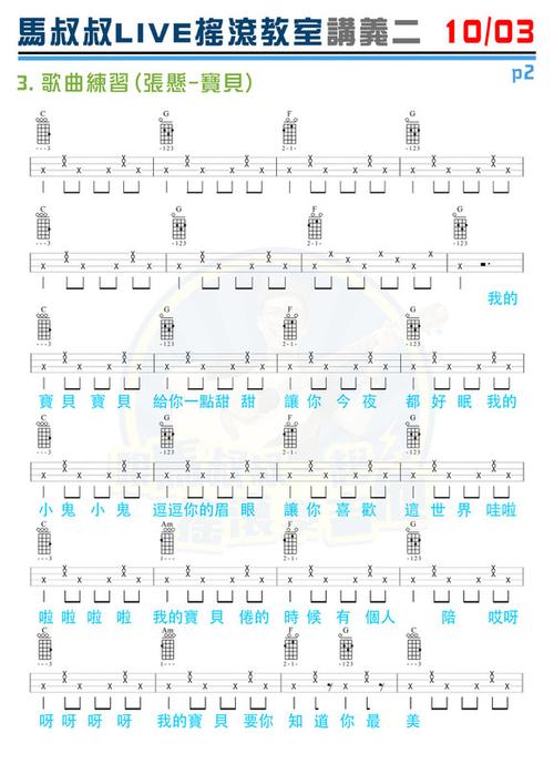 张悬- 宝贝 尤克里里谱