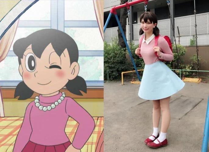 当《哆啦a梦》变成真人cos,野比大雄超还原,静香可爱度爆表