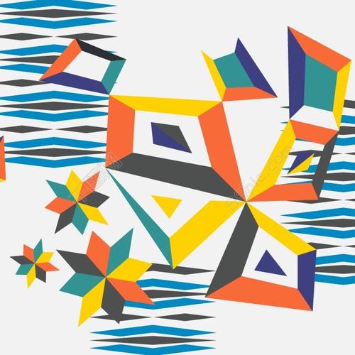 印花矢量图 t恤图案 几何 不规则几何 花纹 免费素材