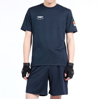 蓝色空体能服短袖体恤衫服饰夏季圆领体能白色体能服 聚会t恤 空军
