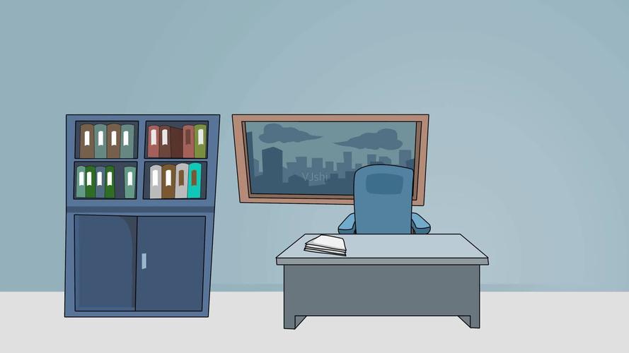 动画风格办公室布景