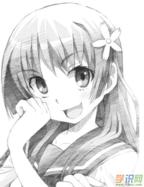动漫漫画图片女生铅笔画