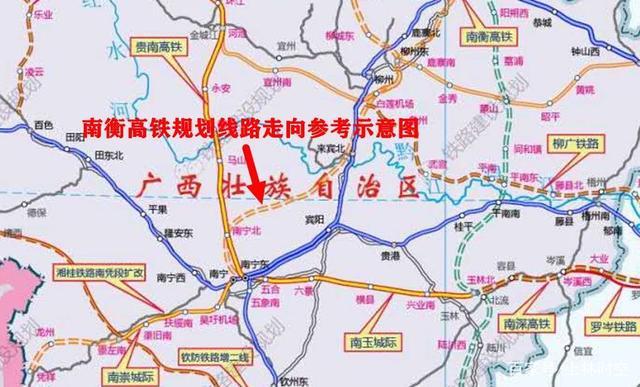 南衡高铁站点示意图,过境上林并设站的可能性有