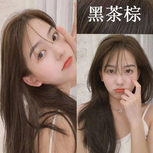 2021年最新烫发图片,中长发烫发发型 2021年流行色染发剂潮色网红显白纯奶茶色植物黑茶色自己在家染发膏无