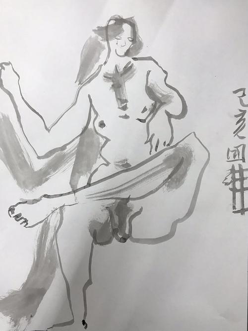 赵国维 水墨人体速写《一》