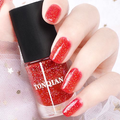 新款指甲油免烤自然干持久不可剥樱花红色显白清新网红学生美甲油