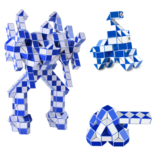 百变魔尺24段36段48节60段72段144段益智玩具学生顺滑机器人魔方的白