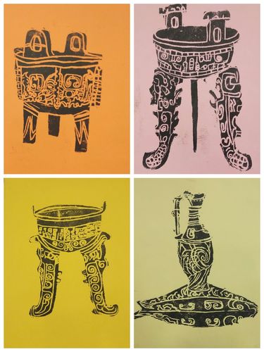 写美篇 青铜器中图案玄鸟纹,龙纹,车马图