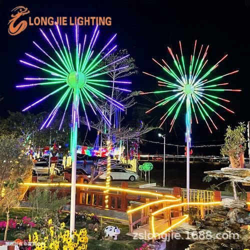 5米宽2.5米48支 dmx512编程 led数码烟花灯 全彩rgb礼花灯