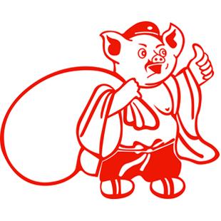 猪八戒剪纸福字大号窗花招财神不干胶贴纸家居装饰人物玻璃门贴