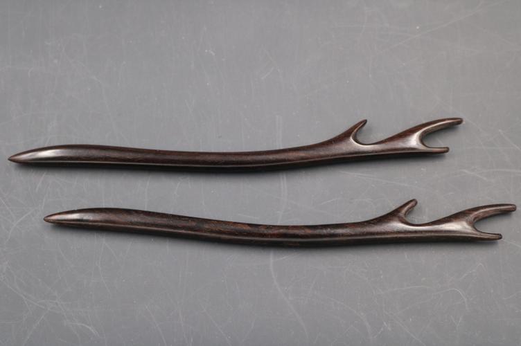 黑檀木发簪鹿角复古来样定制厂家直销小额批发典雅美观精雕细刻图