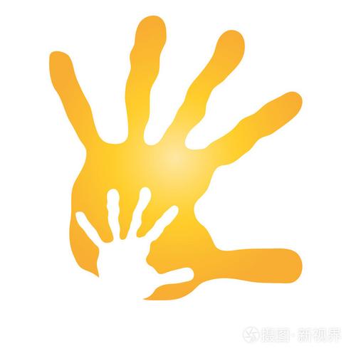 母亲和孩子的手印