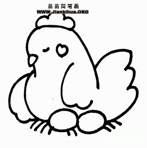 老母鸡简笔画教程