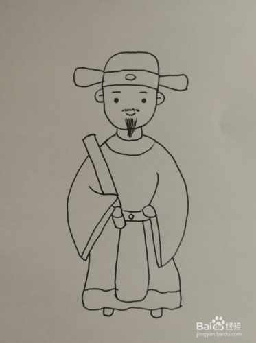 如何绘画简笔画之古代上朝官人