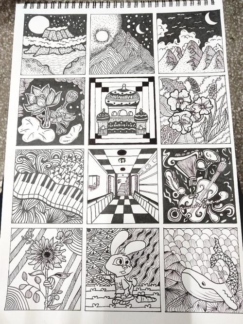 简笔画点线面_简笔画_简笔画点线面_文化_绘画