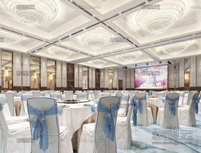 宴会厅效果图大型宴会厅装修设计效果图案例分享