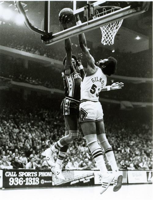 artis gilmore blocks dr. j in the 1978-79 season