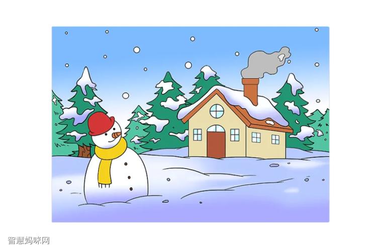 如何画冬季风景