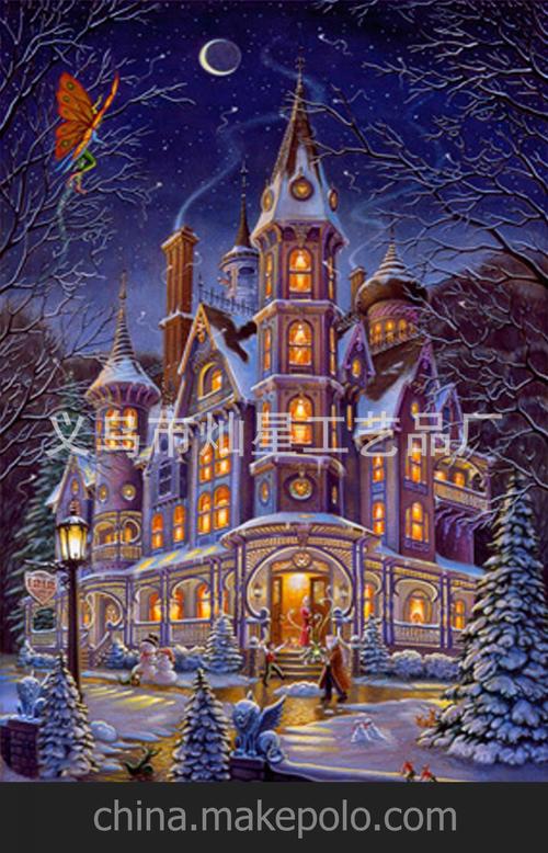 diy钻石画贴钻画 冬之城堡钻石绣满钻客厅卧室大副新款挂画可批发