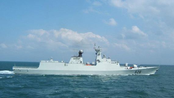 图文中国海军526号导弹护卫舰侧视图