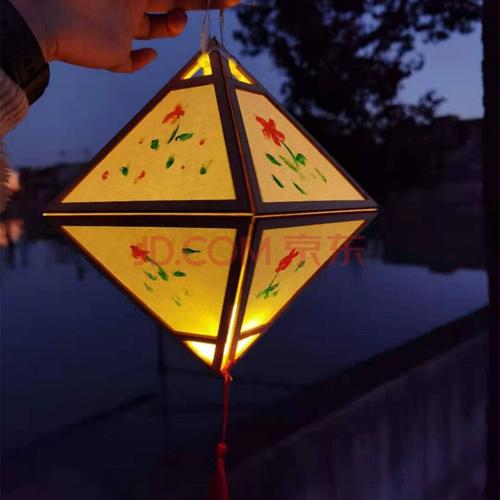 手工diy幼儿园小学生自制木质拼装灯笼亲子制作材料包