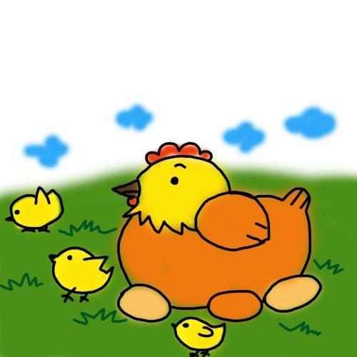幼儿鸡妈妈彩色简笔画