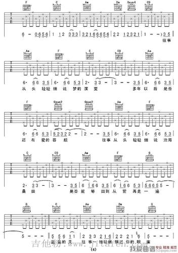 小娟/翻唱《细说往事》吉他谱/六线谱 吉他谱