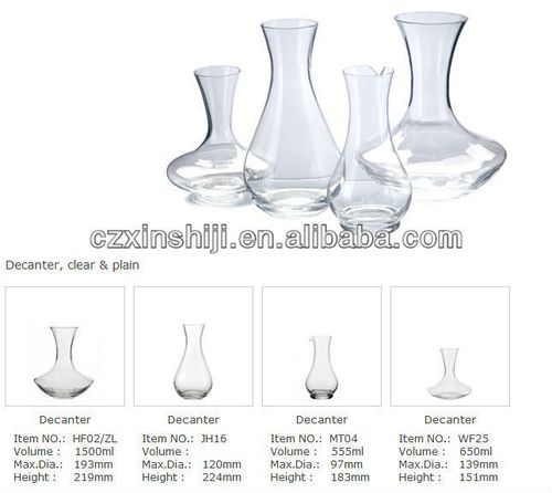 wholesale flint cheap glass wine decanter with handle