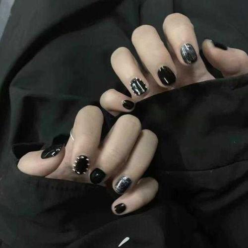 学生美甲图片磨砂