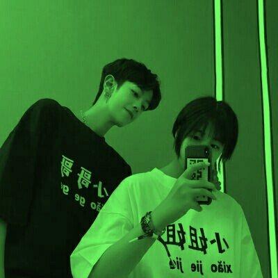 一系列绿色情侣头像