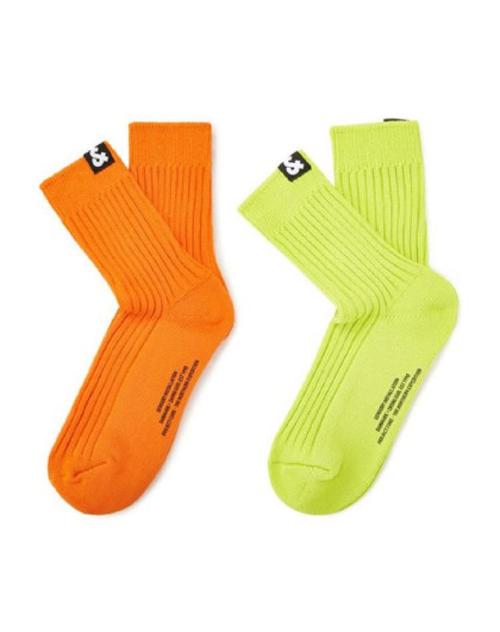 jack&jones 杰克琼斯男春棉弹糖果色字母中帮运动休闲袜子 e39亮橙/亮