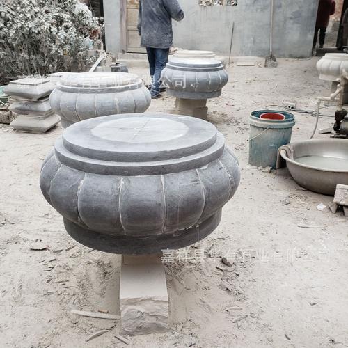 厂家供应石柱墩青石仿古做旧石雕柱墩 寺庙古建筑园林顶石