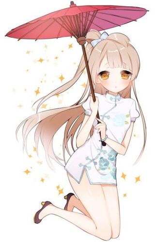 二次元简笔画少女古风