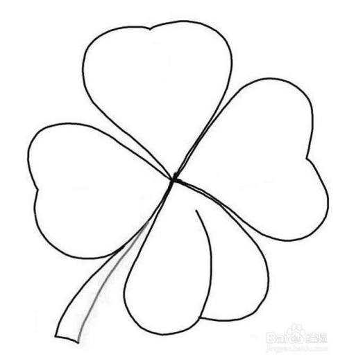 儿童简笔画-幸运四叶草的简笔画法