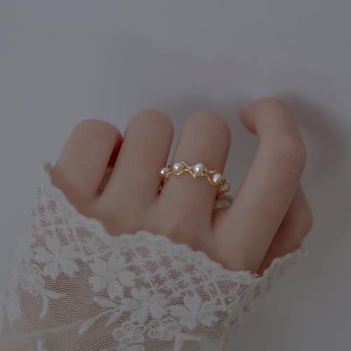 珍珠戒指复古轻奢小众设计时尚女士网红高级戒指