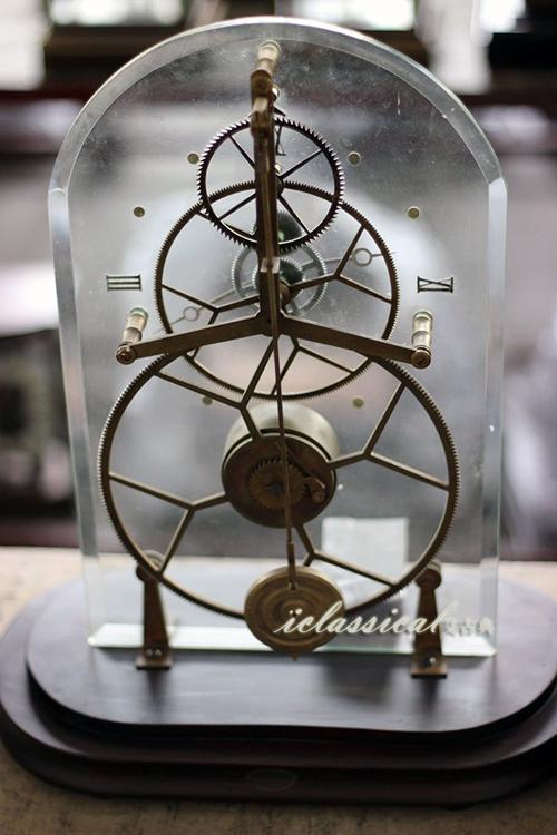 艾古典 景州工艺钟表 复古钟 机械钟 后摆骨架钟