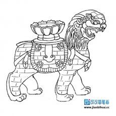 沧州铁狮子简笔画