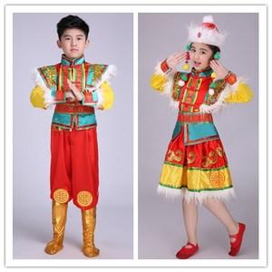 六一少儿演出服儿童民族表演服蒙族男女舞蹈服藏族服幼儿蒙古服装